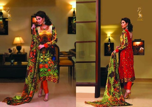 Murad Fabrics, Gloria Digital Silk Collection, online.muradfabrics.com, women salwar kameez suits, digital printed suits collection, Silk Collection