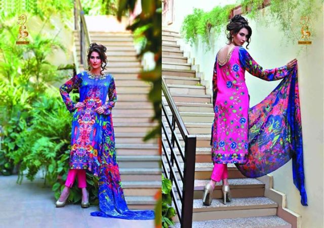 Murad Fabrics, Gloria Digital Silk Collection, online.muradfabrics.com, women salwar kameez suits, digital printed suits collection, Silk Collection